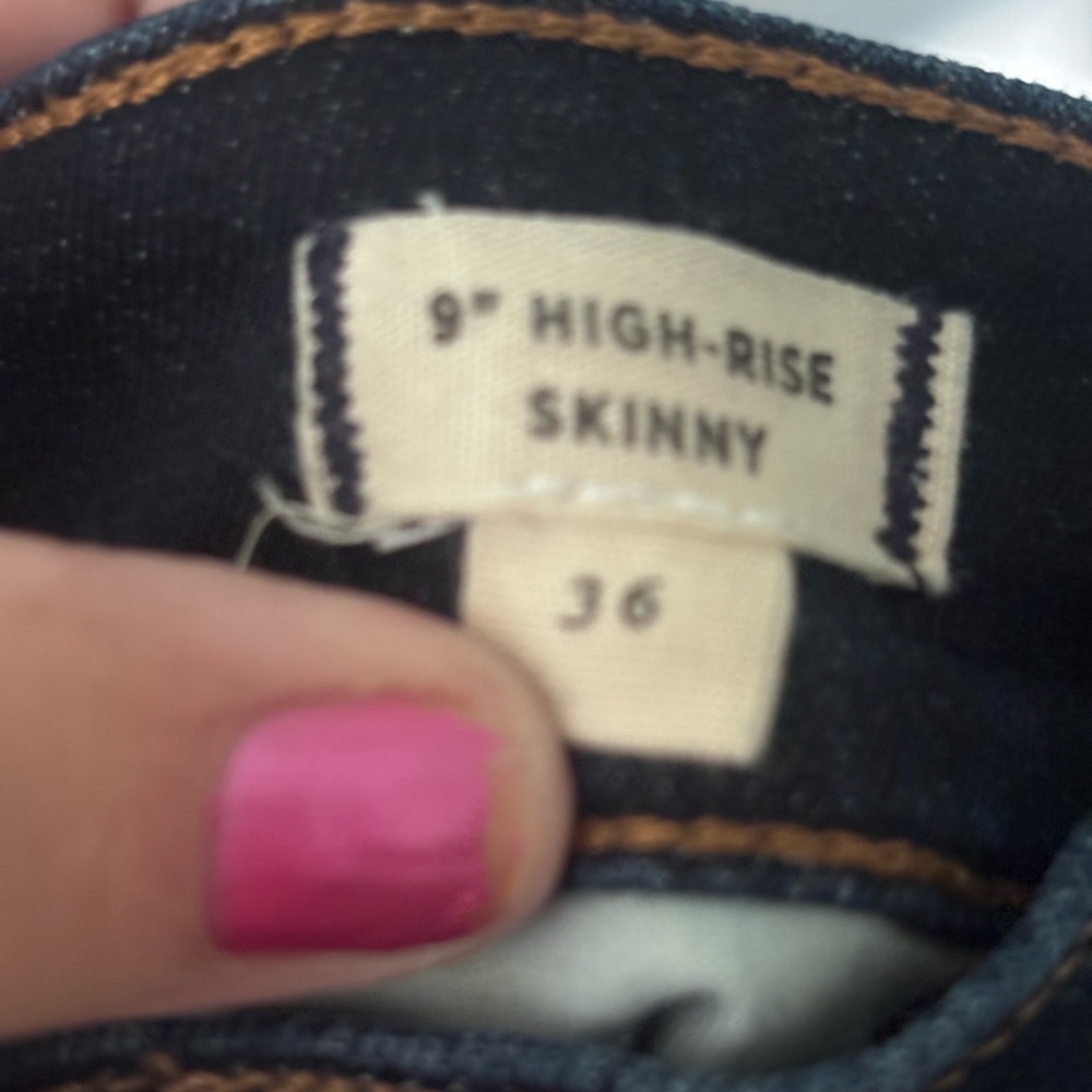 Madewell Women's Deep Indigo Skinny Jeans- 9in High Rise, Size 36 (18/20) - Picture 4 of 4